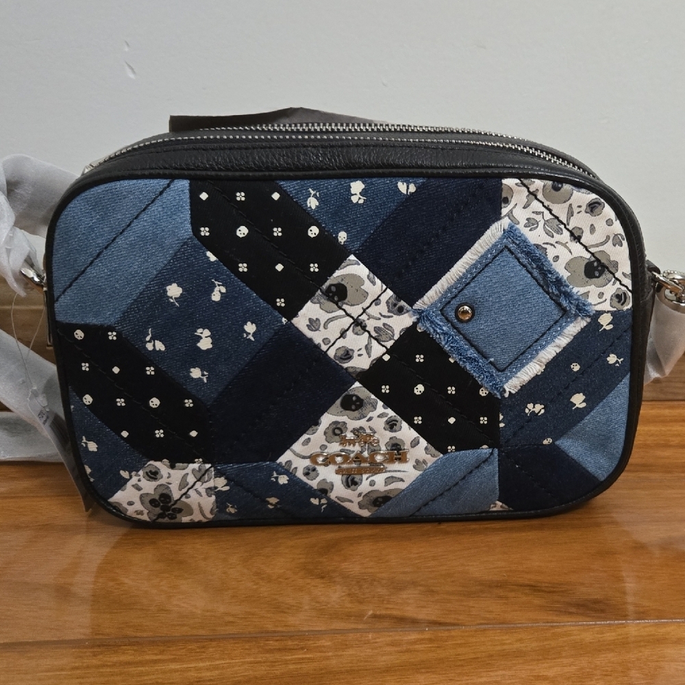 Coach Blue And Black Patchwork Bag - image 1